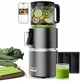 Anybear Entsafter mit 124 mm Einfüllschacht | 350W Slow Juicer mit Doppel-Zerkleinerungstechnologie für Ganze Früchte & Gemüse | Hohe Saftausbeute | BPA-freies Tritan-Material | Mit Saftrezepten(Grau)