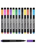 Willingood Whiteboard Marker, 12 Farbe Folienstift abwischbar, Weißwandstifte mit Schwamm, Boardmarker mit feiner Spitze Whiteboard Stifte magnetisch für Tafel Flipchart Zuhause Schule Büro