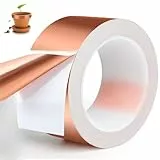 Vueinrg Kupferband Gegen Schnecken,50mm x 20m Schneckenzaun Schneckenschutz für Hochbeet Pflanzen,Selbstklebend Schneckenabwehr Kupfer Schneckenband Anti Schnecken,Electrical Tape EMI Abschirmung