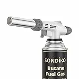 Sondiko Küchenbrenner Flammbrenner S516, professionelles nachfüllbarer Butangasbrenner mit einstellbarer Flamme, für Creme Brulee, Anbraten, Backen, Grillen