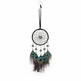 ikasus Traumfänger Auto,Dream Catcher Handgefertigt Traumfänger mit Feder Dreamcatcher Deko Handwerk Auto Deko Ornament für Car Home Decor Hochzeit Wandbehang Geschenk Autospiegel Anhänger