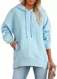 BLENCOT Damen Pullover Warm Hoodie Kapuzenpullover Damenpullover Lang Sweatjacke Sportshirt