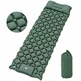 YITAHOME Isomatte Selbstaufblasend Ultraleichte Camping Luftmatratze mit Eingebaute Pumpe und Kissen, Camping Matratze mit Tragetasche und Fußpumpe für Outdoor, Camping, Reisen (Frühling Grün)