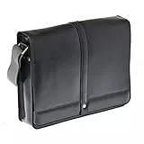 Shalimar Messenger Bag/Netbooktasche Leder Querformat v, Colour:Black, 34 x 25 x 6 cm