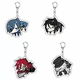 SUJEBRAN Black Butlers Figur Schlüsselanhänger Anime Figuren Cosplay Keychain Collektionen Key Accessories 4 Set