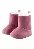 Sterntaler Babystiefel Strick Mädchen - Babyschuhe mit aufgenähter und rutschfester Sohle - Klettverschluss - aus weichem Jersey in Strickoptik, gefüttert mit Teddyflausch, perlrosa, 20