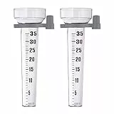 Relaxdays Regenmesser 2er Set, mit Halterung, Niederschlagsmesser Garten, Skala 35 mm/m², Kunststoff, transparent/grau
