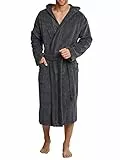 Schiesser Herren Bademantel mit Kapuze, Grau (200-grau), L
