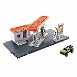 Matchbox GVY84 - Tankstellen Spielset mit 1 Fahrzeug im Maßstab 1:64 und interaktiven Zapfsäulen, mit anderen Sets kombinierbar, Spielzeug für Kinder ab 3 Jahren