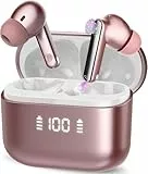 AI Kopfhörer Übersetzer, 3-in-1 Sprachübersetzer Kopfhörer 165 Sprachen mit App, 6 Übersetzungsmodi Echtzeit Übersetzer Ohrhörer, 48H Bluetooth 5.4 Übersetzungskopfhörer für Business/Lernen, Roségold