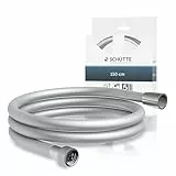 SCHÜTTE Duschschlauch 1,5m SILVER | Brauseschlauch mit Verdrehschutz Dusche mit 150cm Länge aus Kunststoff | Duschkopf-Schlauch mit Universalanschluss | Silber