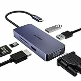 USB C Hub, OBERSTER 6 in 1 USB C Adapter mit HDMI 4K, VAG, 2 USB 2.0, SD/TF, USB C Hub für MacBook Pro/Air, Samsung, Surface Go und andere USB C Geräte