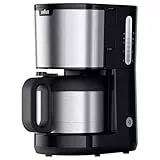 Braun PurShine KF1505 BK Filterkaffeemaschine, 1,2L Edelstahl-Thermokanne für bis zu 9 Tassen, OptiBrew-System, Tropf-Stopp-Funktion, schwenkbarer Filterkorb, Automatische Abschaltung, 1000W, Schwarz