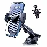 Josnown Handyhalterung Auto, 3 in 1 Lüftung & Saugnapf KFZ Handy Halterung, Upgrade Version EIN-Knopf-Release 360° Drehbar Universal Handyhalter Auto