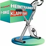 Ultrasport Heimtrainer Fahrrad Klappbar I Hometrainer Fahrrad Klappbar Extra Leise bis 130 KG mit Komfort-Sattel I Fitnessbikes, Indoor Bike, Trimmrad, Weiß-Silber