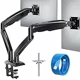 HUANUO Monitor Halterung 2 Monitore für 13-40 Zoll Bildschirme, Dual Monitor Arm, Gaming Monitorständer VESA 75 & 100 mm, C-Klemme und Tüllenbefestigung, Erhöhte Tragfähigkeit von 2-12 kg