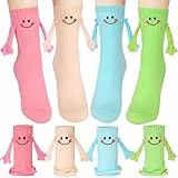 Merikio Magnetische Socken, 4 Pairs of Magnetic Socks with Hands,lustige Socken,Geschenke für Freund, Paar, beste Freunde
