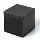 Spardose Schwarz Edelstahl,Spardose Nicht Zum öffnen Money Box, 12x12 cm Münzen und Scheine Money Box Sparbüchsen Sparbox Nicht Zum öffnen für Erwachsene und Kinder