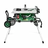 HiKOKI Tischkreissäge C10RJ (1500W, Sägeblatt Ø255mm, Softstart, Parallelanschlag, Tischverbreiterung, Elektrische Bremse, Überlastschutz, Sägeblatt, inkl. Untertisch mit Rädern)