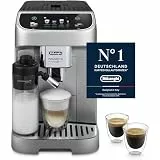 De’Longhi Magnifica Plus - Perfetto Kaffeevollautomat mit LatteCrema-Milchaufschäumer, 18 One-Touch-Getränke, farbiges Touch-Display, Silber Schwarz (ECAM322.70.SB)