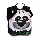 Fabrizio Kinder Rucksack Sweet Panda Schwarz 27 x 23 x 10 cm, Weiß