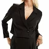 Mamalicious Kurzer Blazer für Damen, Schwarz, Glitter, Schwarz , 36