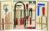 Pebaro 400 Qualitäts-Laubsägeschrank, 21 Teile, komplettes Set im Holzschrank, Stahlwerkzeuge, Laubsägebogen und Säge für Metall made in Germany, Basteln mit Holz, Bastelset, Geschenkidee für Kinder