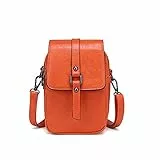 myfriday Vintage Umhängetasche für Damen Kleine Schultertasche Handtasche Messenger Bag Handytasche mit 2 Haupttaschen & Kopfhörerloch