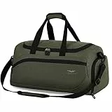 FIORETTO 50L Sporttasche & Reisetasche für Damen und Herren, mit Schuhfach & Nassfach, Wasserdicht Tasche für Trainingstasche, Gym, Travel, Schwimmen, Sauna, fußball Grün