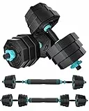 AJUMKER Hantel Set 20KG mit Verbindungsstange, Hantel-Set, verstellbares Hantel-Set, verstellbares Hantel-Trainings-Set für Männer und Frauen, Körpertraining, Zuhause