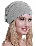 osvyo Baumwolle Chemo Hüte Soft Caps Krebs Kopfbedeckungen für Frauen Haarausfall versiegelt Verpackung HELL FLECKENDES GRAU