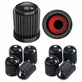 Pitlane Performance® Ventilkappen 10 Stück Ventildeckel Auto-Reifen Ventilabdeckung Reifenventil-Kappen Autoventil-Kappen PKW, SUV, Motorrad, Fahrrad für alle Schrader-Ventile (Schwarz)