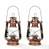 Petroleumlampe 2er Set – 25 CM Retro Outdoor Sturmlaterne, Öllampe für Camping, Garten, Balkon & Zuhause Deko (2er Set Bronze)