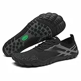 SAGUARO Badeschuhe Damen Wasserschuhe Herren Schwimmschuhe Schnelltrocknende Aquaschuhe Barfußschuhe Strandschuhe rutschfeste Neoprenschuhe Leicht Surfschuhe Tauchschuhe Meeresschuh Schwarz,Gr.40