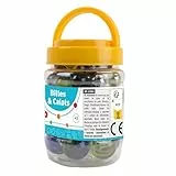 FLYPOP'S - Kugel- und Hut-Sets - Freizeitspiel - 033024 - Mehrfarbig - Glas - Geschicklichkeitsspiel - Kinderspielzeug - Hut - 1,6 cm x 1,6 cm - Ab 3 Jahren.