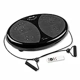 VITALmaxx Vibrationstrainer mit diversen Vibrationsstufen und Programmen, Verschiedene Modelle | Ganzkörpertraining zu Hause, inklusive Expanderbänder | Schwarz
