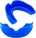 Mundschutz Gum Shield - Professioneller Mundschutz Slim Fit mit Tasche für Kontaktsport, Rugby, Kampfsport, Judo, Karate, Rugby, MMA, Boxen, Hockey, Fußball (Blau, Erwachsene(+12))