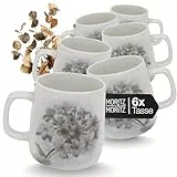 Moritz & Moritz BLOSSOM Kaffeetassen Set 6er - Kaffeebecher Porzellan mit floralem Design - 380ml Volumen - Ideale Tassen für Kaffee, Tee, Cappucino & mehr - Spülmaschinen- & mikrowellenfeste Becher