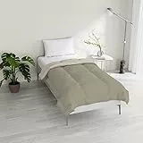 Italian Bed Linen Winter Bettdecke zweifarbig, Taupe/Creme, 150x200cm