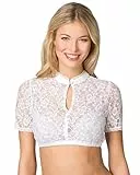 Stockerpoint Dirndlbluse Liona I Größe 32-48 I Damen Bluse mit elegantem Stehkragen & feiner Spitze I Bequem & pflegeleicht I Perfekt für Trachten & Festlichkeiten