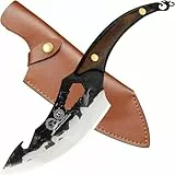 XYJ Full Tang 6,5 Zoll Slice Messer Jagd Schlachtmesser Tranchiermesser mit Lederscheide & Mini-Messer & Whetstone