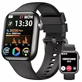 Smartwatch Damen Herren, 1.83' HD Fitness Tracker mit Schrittzähler/Blutdruckmessung/Pulsuhren/Telefonfunktion, Schlaftracker, 120+ Sportmodi, IP68 Wasserdicht Fitnessuhr&Sportuhr für Iphone Android
