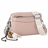 TAN.TOMI Crossbody-Geldbörsen, schlicht, modisch, mit abnehmbarem Schultergurt, Crossbody-Tasche mit mehreren Taschen für Damen, rosa - dusty pink