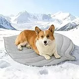 COZY KISS Kühlmatte für Große Hunde 99x86cm, Selbstkühlende Hundematte Q-Max0.4 für Sommer, Kühlkissen ohne Gel wasserfest rutschfest waschbar für Groß Katzen, Sofa Bett Boden Auto, Grau