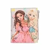 Depesche 13328 TOPModel Juicy - Portemonnaie in Creme und Rosa, mit Model Motiv, Äffchen und buntem Muster, Geldbörse mit Druckknopf-Verschluss