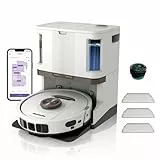 Shark PowerDetect 2-in-1 Saugroboter & Wischroboter, NeverTouch Pro 60-Tage-Selbstentleerung, selbständiges Nachfüllen & Reinigen, 3D-/ LiDAR-Navigation, NeverStuck, App-Steuerung, Weiß RV2800ZEEUWH