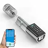 WELOCK PBL Elektronisches Türschloss,Türschloss Code mit Bluetooth App,Einstellbarer Elektronischer Tür-Schließzylinder für Türstärken von 50-100mm,elektronisches türschloss haustür Silber,SmartLock