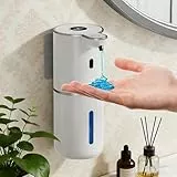 Fantictas Automatisch Seifenspender, Elektrischer Seifenspender mit Display, USB-Wiederaufladbarer,6-Stufig Einstellbar, 380ml Wandmontage für Badezimmer/Küche/Geschirrspülmittel, Weiß
