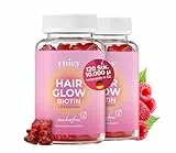 yuicy® 10.000 µg Biotin hochdosiert - Zuckerfreie Haar Vitamine mit Niacin, Vitamin C, Zink für Haut Haare Nägel - Haarwachstum Beschleunigen - Yuicy Hair Glow Haarvitamine Vegan 120 Stück