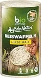 biozentrale Bio Reiswaffel Hirse-Mais | 12er Pack (12x100g) | Leckere Reiswaffeln | Ballaststoffquelle Snack